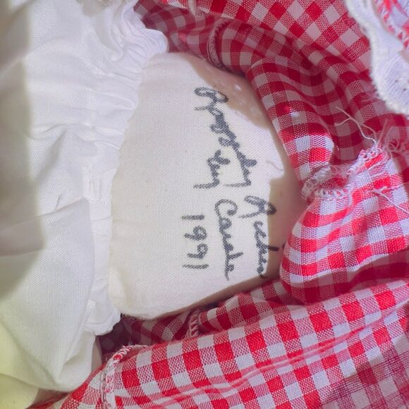 VTG 1991 Custom Made 16” Raggedy Ann &‎ Andy Dolls Embroidered Face Red Yarn - Picture 9 of 12